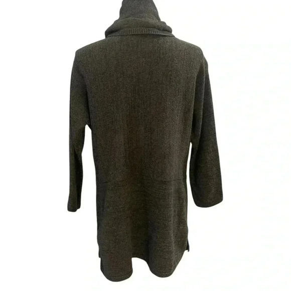 Soft Surroundings cowl neck tunic marled charcoal gray small patch pockets - Picture 2 of 12